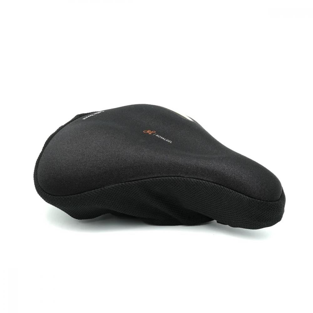 Schwarzer Selle Royal Royalgel Sattelüberzug L mit Gel-Polsterung für komfortables Radfahren.