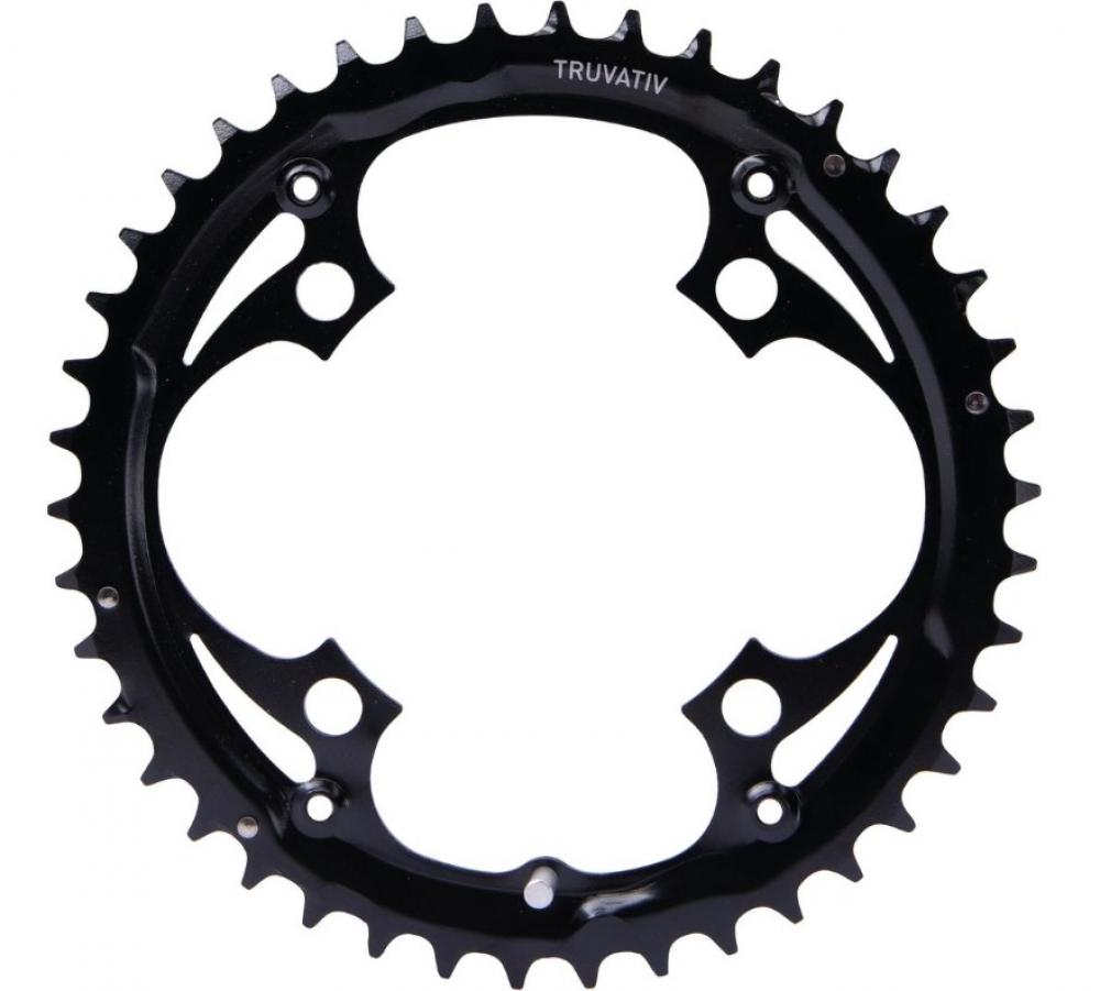Truvativ MTB Kettenblatt 44T, 9-fach, Stahl, mattschwarz, 4-Loch-Aufnahme für Mountainbikes.