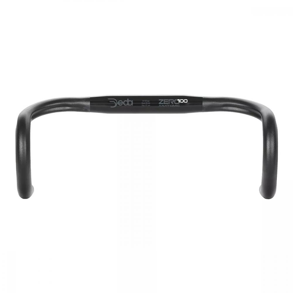 Deda Elementi Lenker Zero100 Anatomic 44 Zentimeter black on black - Rennradlenker aus 7075 Aluminium, 31,7 Millimeter Klemmung, Reach 86 Millimeter, Drop 142 Millimeter