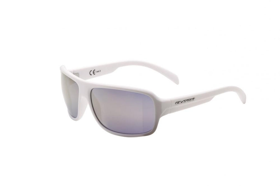 Cratoni Sportbrille C-Ice COLOR+ Lifestyle white matt - grey-blue w/ gold mirror Größe UNI