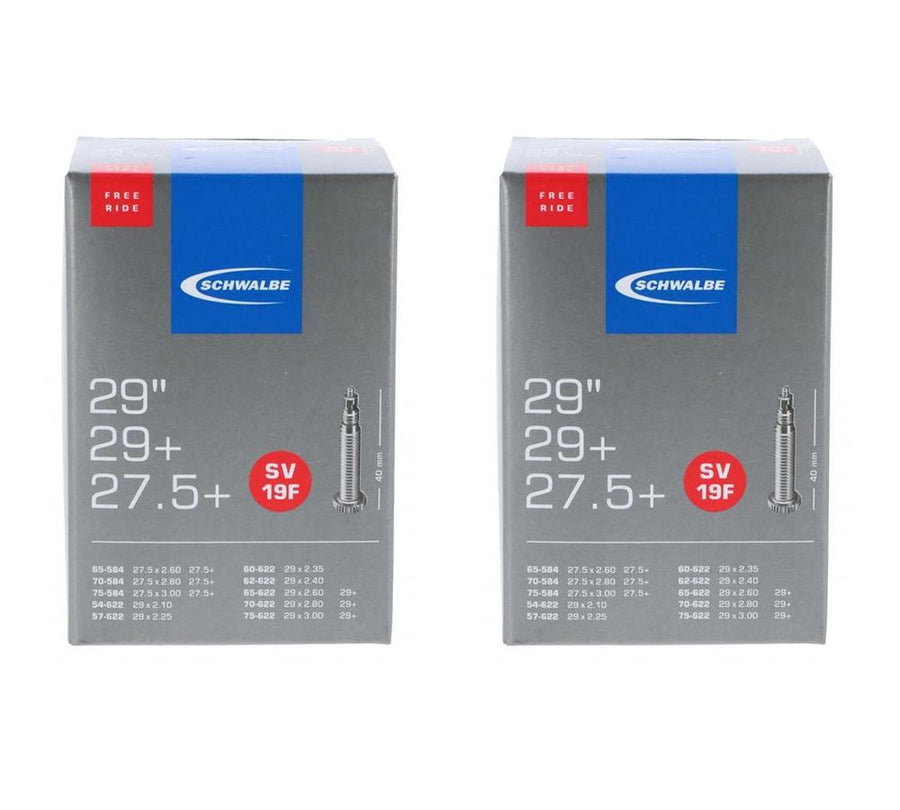 Schwalbe 2er-Set SV19F Freeride Fahrradschläuche für 27,5+ bis 29 Zoll Reifen mit Sclaverand-Ventil