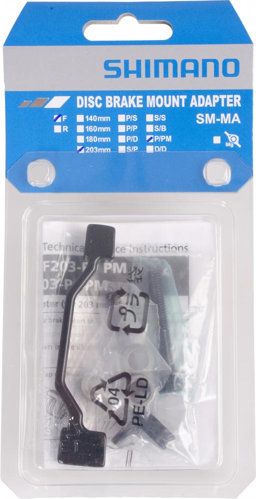 SHIMANO Scheibenbremsadapter PM auf PM - 180mm/203mm für Vorder- und Hinterrad