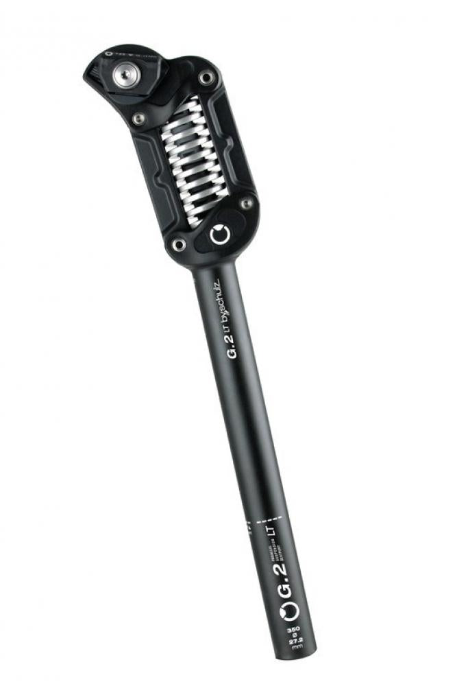 Schwarze by,schulz Federstütze G.2 LT für Fahrräder und maximalen Fahrkomfort.
