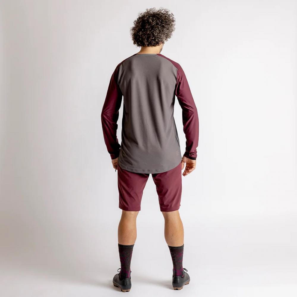 IXS Sports Division iXS Flow XTG Long Sleeve Henley XL Graphite/Raisin - atmungsaktives Bike-Langarmshirt