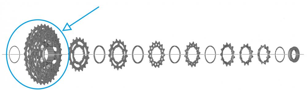 SHIMANO Ritzel für CS-R7100 general - 21-24, 27-30, 34 Zähne