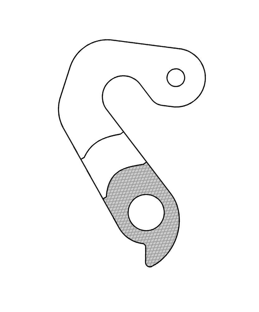 Marwi Schaltauge GH-277 aus CNC-gefrästem Aluminium, silber, passend für Scott.