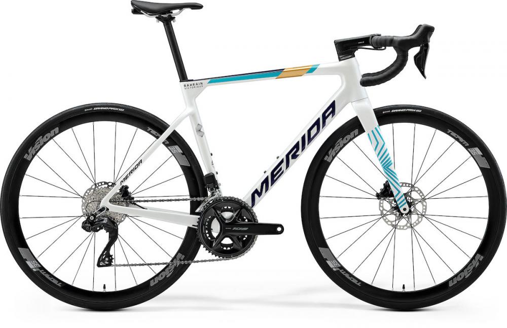 Merida Scultura 5000 Rennrad L pearl blue-team Carbon Shimano 105 Di2 12-fach Scheibenbremse 8,6kg