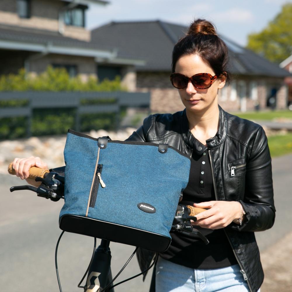 Haberland Lenkertasche Melanie blau - flexible Lenkertasche & Rucksack für Alltag und Tour