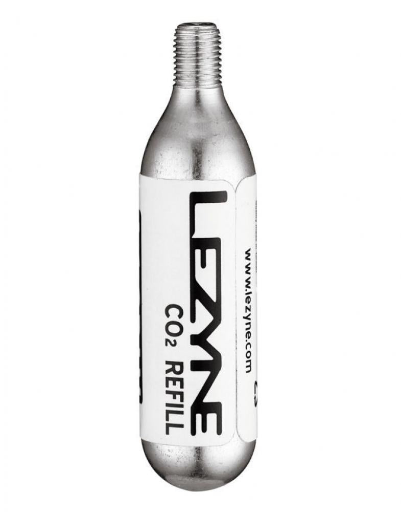 LEZYNE, Pumpen, Kartuschenpumpe, 16g CO2 Kartusche mit Gewinde (5 Stück), silber mit weißen Aufklebern, Edelstahl