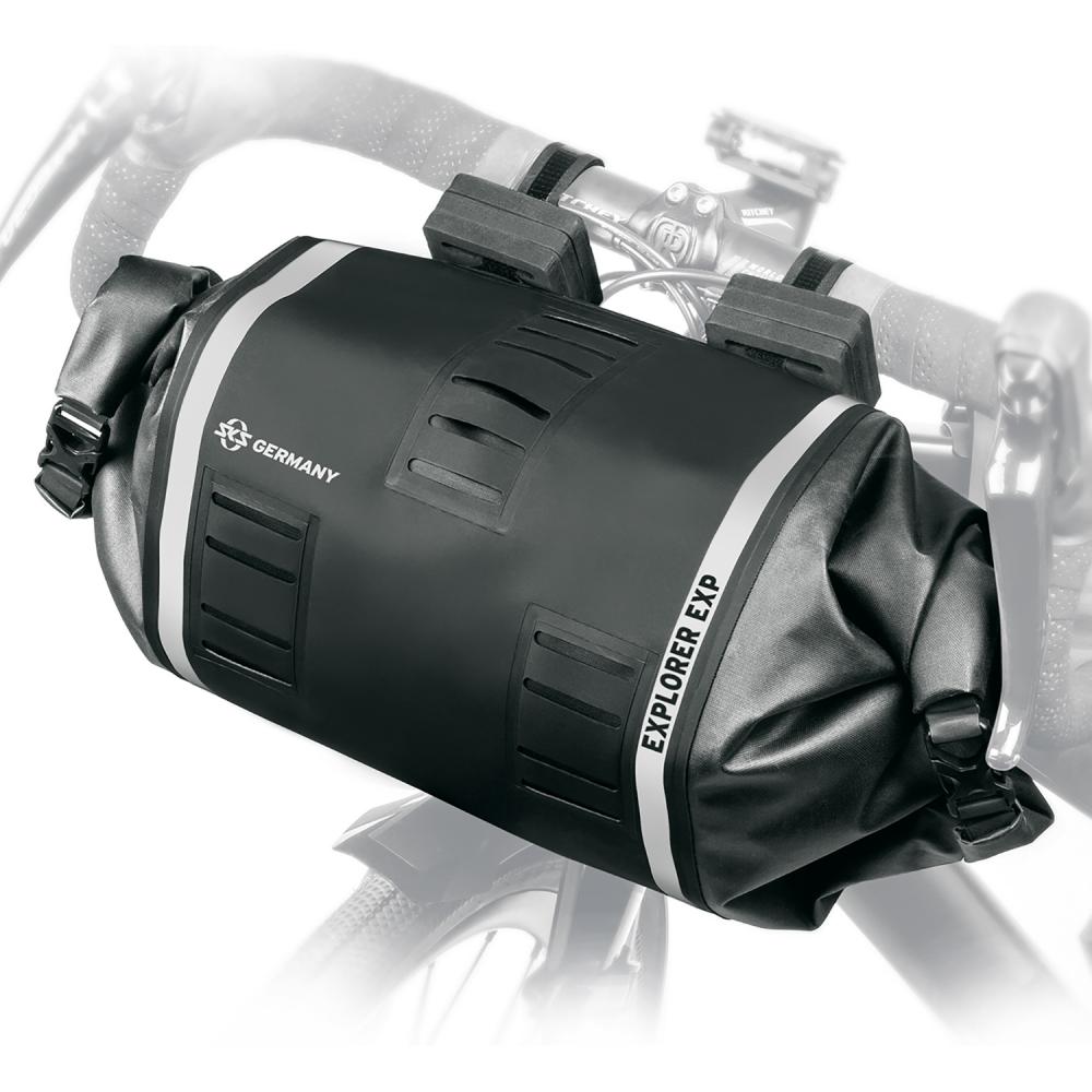 SKS Tasche Explorer EXP Barbag Lenkertasche - 9 Liter wasserdicht - beidseitige Öffnung reflektierende Elemente ideal für Bikepacking und Touren robust und praktisch