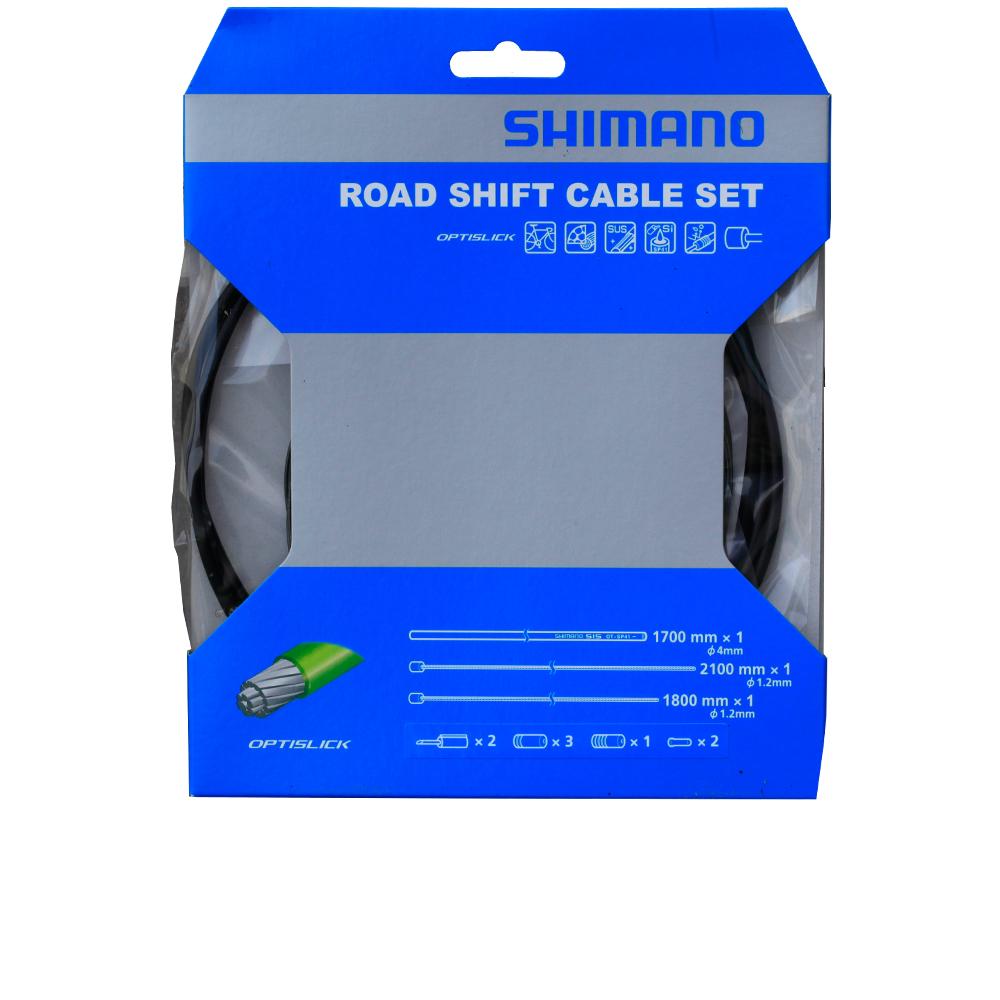 SHIMANO Schaltzug-Set Road OPTISLICK Schaltzug - für Rennradschaltungen, Schwarz