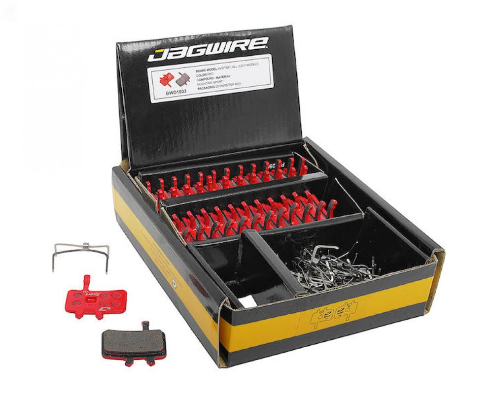 Jagwire Bremsbeläge Disc Sport Semi-Metallic Werkstattverpackung - 25 Paar Scheibenbremsbeläge für Mountainbike & E-Bike