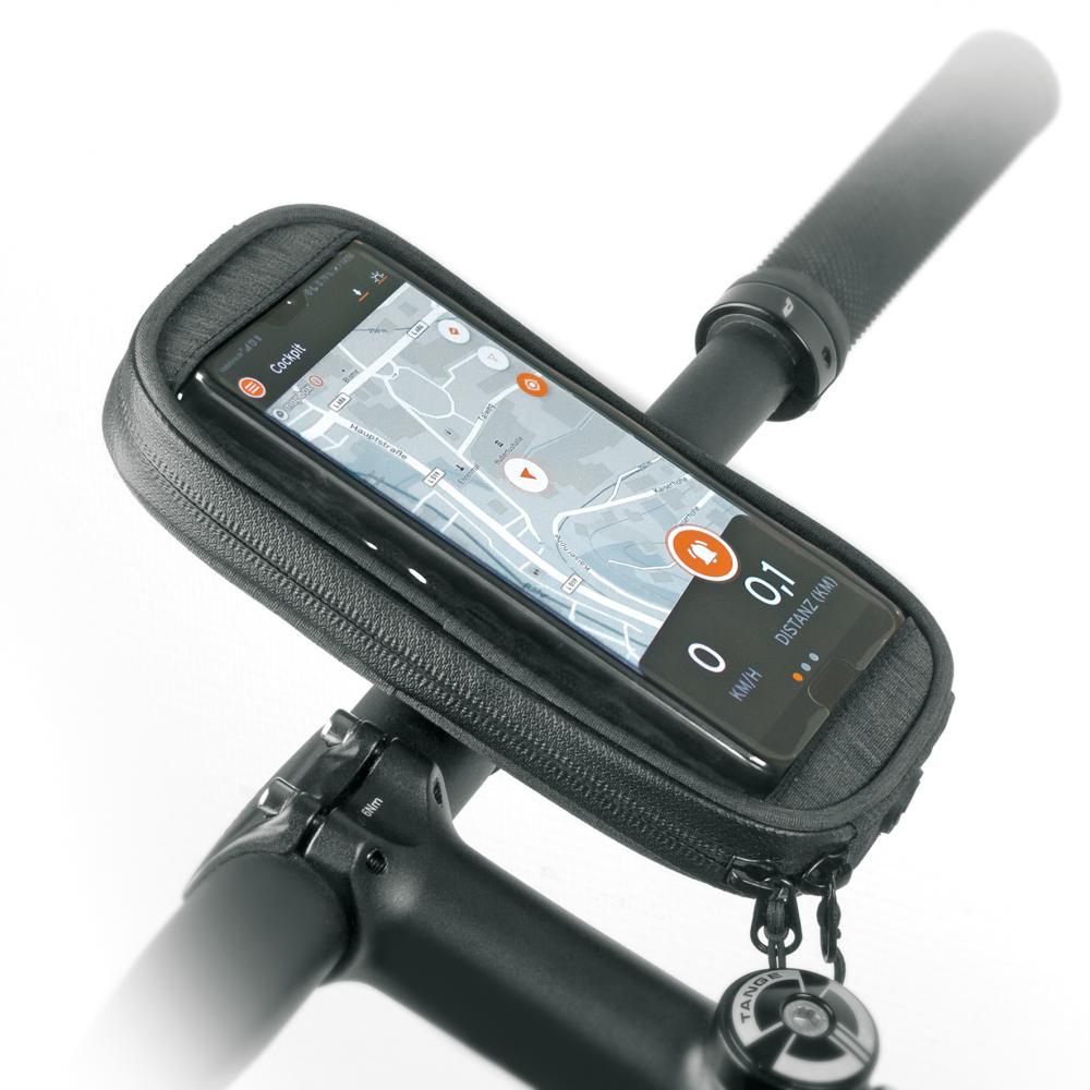 SKS Smartphonehalter Smartboy Plus - schwarz, Kunststoff, inkl. Tasche, sicher und flexibel am Fahrradlenker befestigen