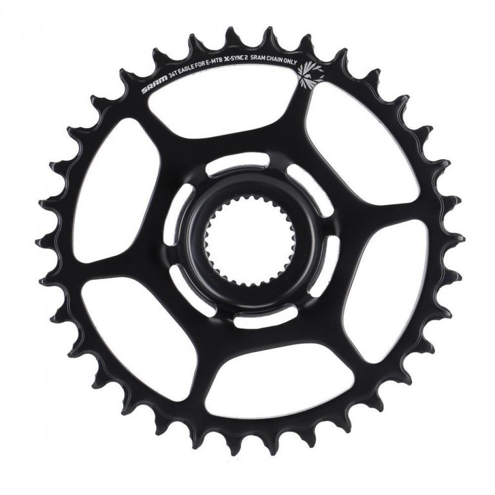 Schwarzes SRAM X-Sync 2 Eagle E-MTB Kettenblatt 34 Zähne für Boost 148.