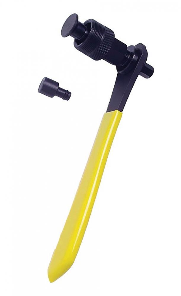 Pedros Universal Kurbelabzieher 22mm x 1 für Fahrräder, schwarz-gelbes Werkzeug zur Kurbelmontage.