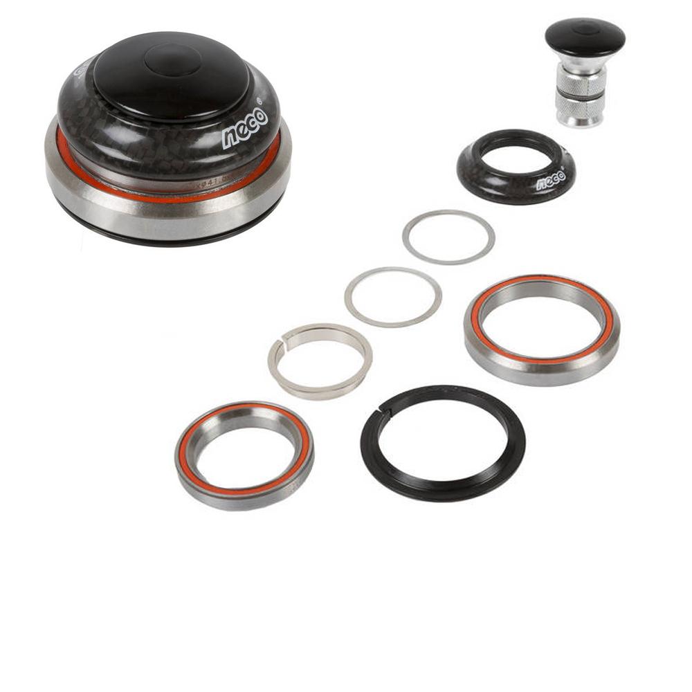 NECO Steuersatz Taper 1 1/8'' - 1,5'' Aluminium Schwarz - Vollintegriert & Leicht