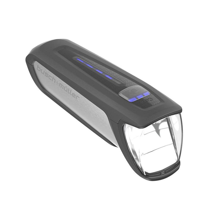 Busch & Müller IXON Core 2L schwarzer Fahrrad-Akku-Scheinwerfer, 70 Lux LED, USB-C, 18h Leuchtdauer.