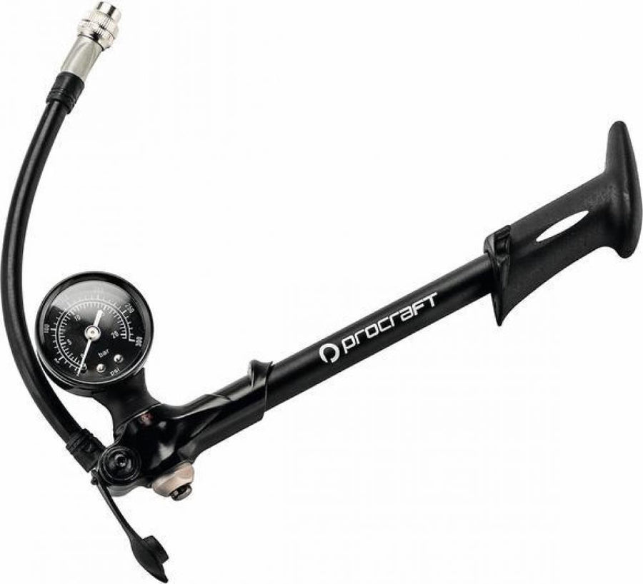 Procraft Federgabel-/ Dämpferpumpe Blow Up II Compact Schwarz - präzise Druckeinstellung