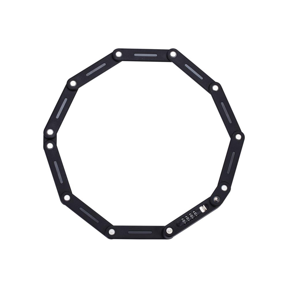 BBB Cycling CodeFold Faltschloss schwarz mit Zahlencode, kompaktes 5mm x 975mm Fahrradschloss.