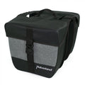 Haberland Doppeltasche 25l schwarz/silber für Gepäckträger, Alltag & Tour, mit Schnalle & Tragegriff.