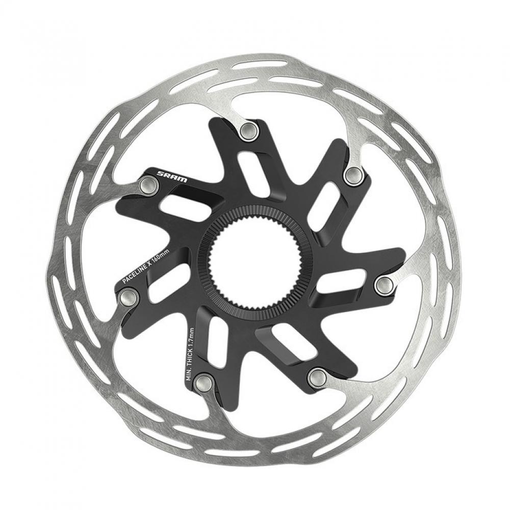 SRAM Paceline X 160mm Rennrad Bremsscheibe. Leichter, leiser Rotor in Silber und Schwarz.