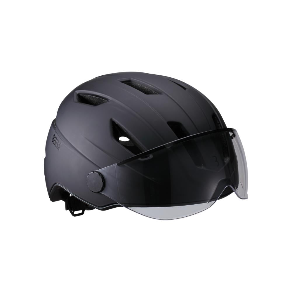 BBB Cycling Fahrradhelm Move Faceshield L matt schwarz - sicherer E-Bike & City-Helm