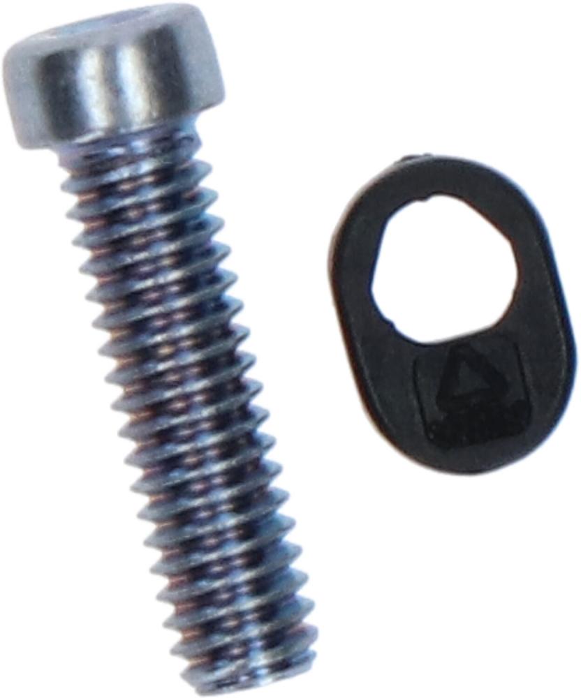 Silberne Shimano Einstellschraube für Spannfeder RD-M9000 mit schwarzer Kunststoffscheibe für das Schaltwerk.