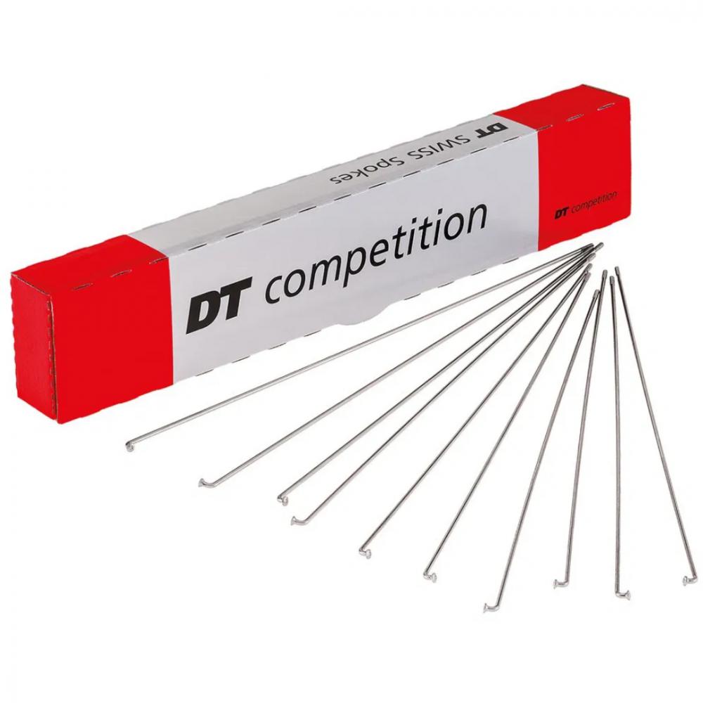 DT Swiss Competition Speichen 2.0/1.8 266mm silber im Karton, robuste Laufrad-Speichen für vielseitigen Einsatz.