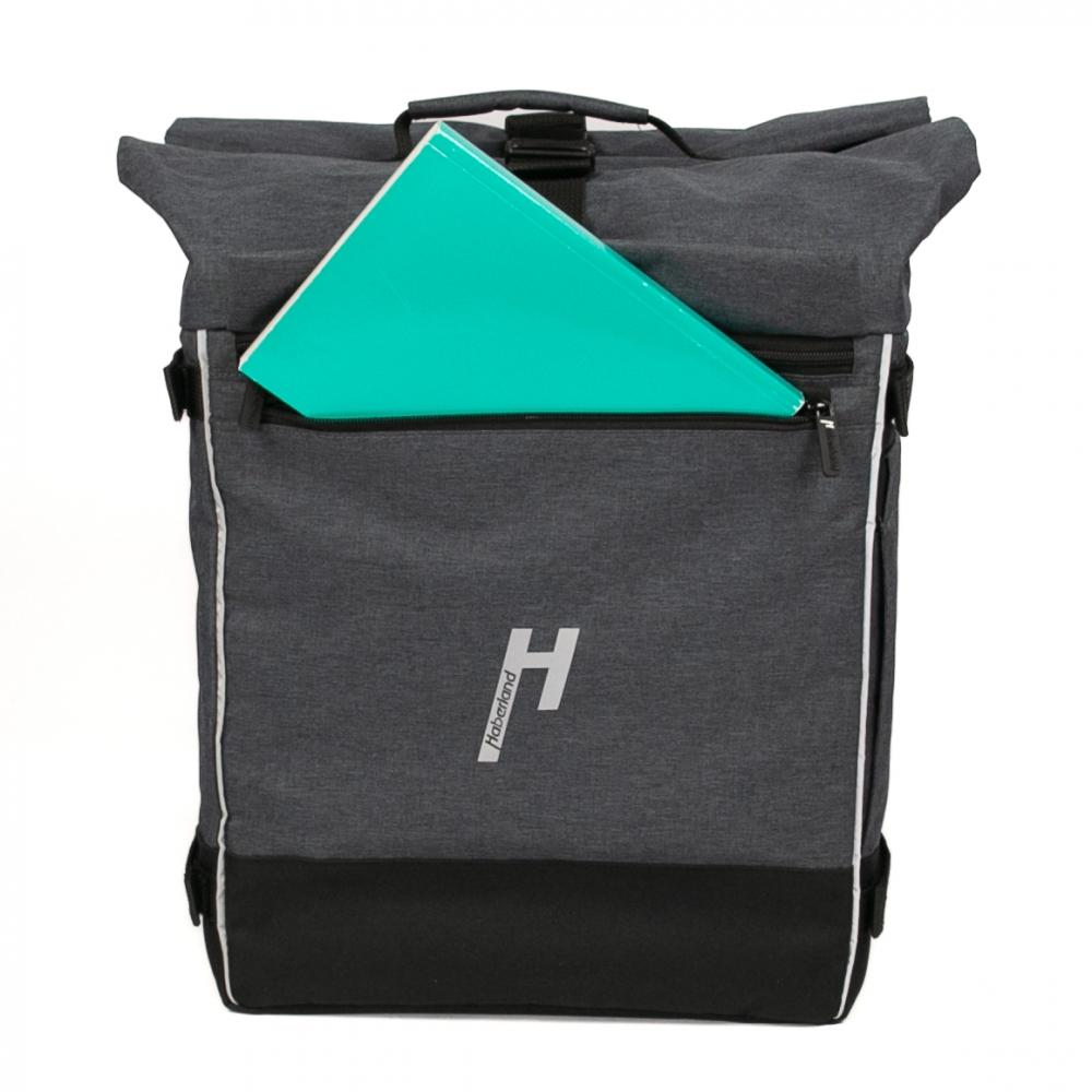 Haberland Rucksack-Doppeltasche Double Loader anthrazit - flexible Gepäckträger- und Rucksacklösung