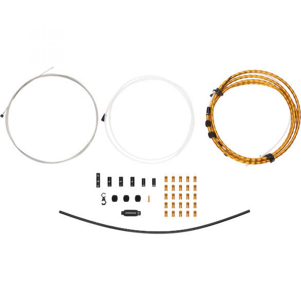 Jagwire Schaltzugset Road & Mountain Elite Link 1x Gold - Kompressionsfreie Schaltperformance