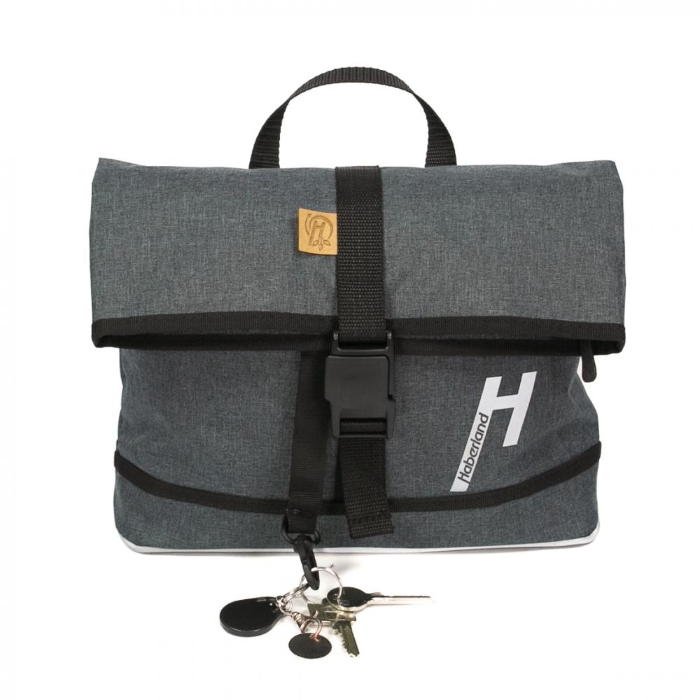 Haberland Lenkertasche Mel eMotion 4 nature anthrazit/reflex - nachhaltige eBike-Lenker Tasche