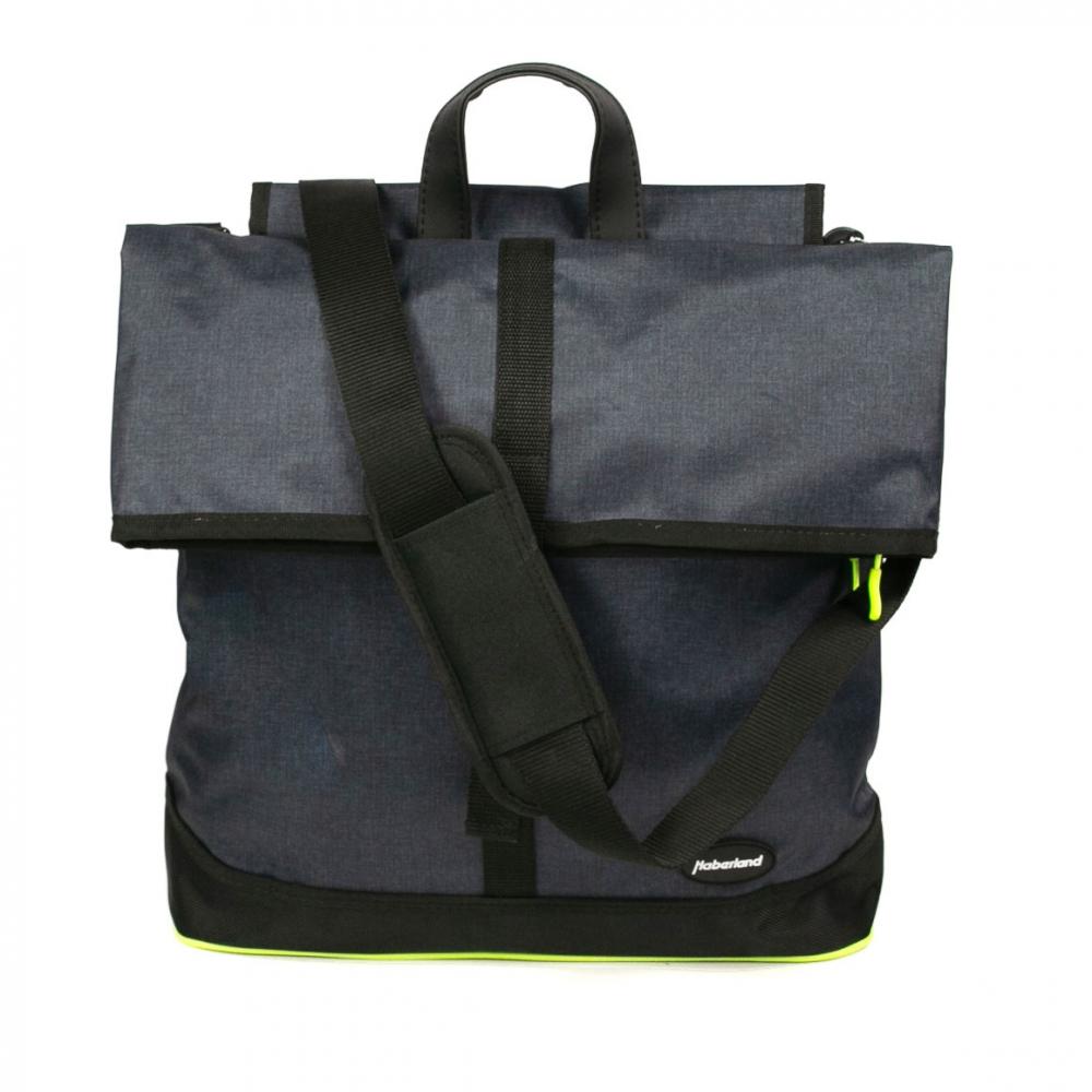 Haberland Shoppertasche eMotion - anthrazit/grün - praktische Fahrrad-Shopper-Tasche