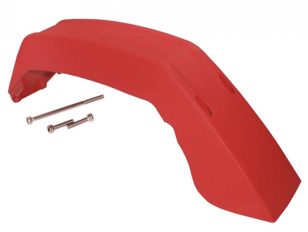 Yamaha Motor Motorschutzplatte (Skidplate) PW/PW-SE GC/HD in Rot matt ab 2015 mit Befestigungsschrauben auf weißem Hintergrun