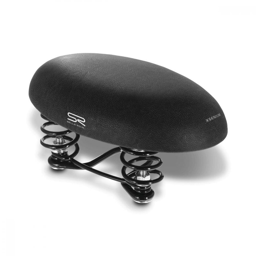 Selle Royal Rok Relaxed Unisex nasenloser Fahrradsattel, schwarz, mit Federung für Dammbereich-Druckentlastung.