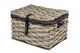 Basil Dijon L Vorderradkorb - Rattan, grau/schwarz, grobmaschig, mit Deckel