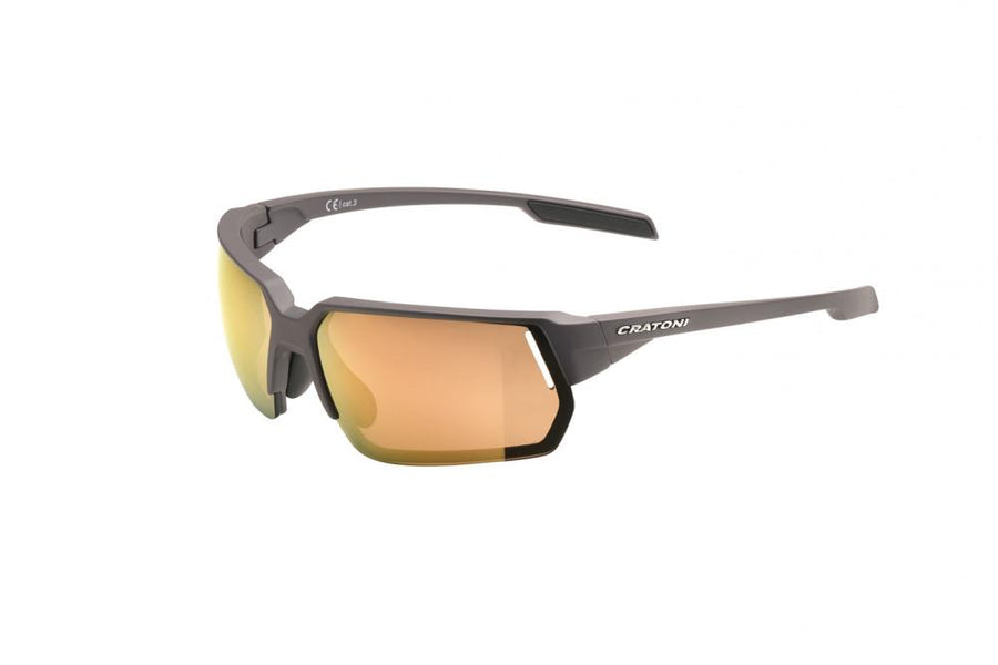 Cratoni Sonnenbrille C-Lite COLOR+Sport coffee matt, Glas amber, champ. verspieg