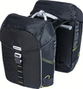 Schwarze Basil Miles MIK 2.0 Doppeltasche 34L, wasserdichte Fahrrad-Gepäckträgertasche mit Rollverschluss & MIK 2.0 Platte.