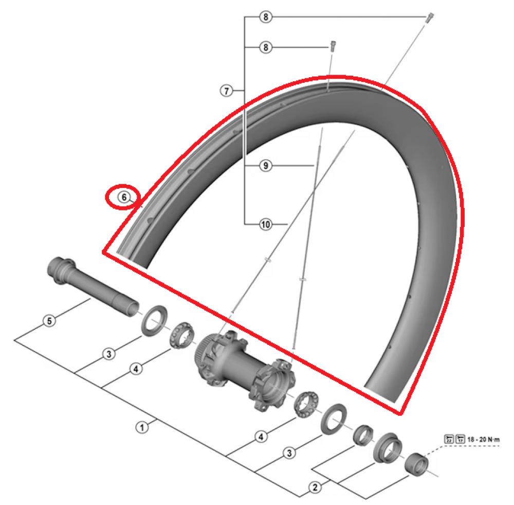 SHIMANO RIM FOR COMPLETE WHEEL WH-R9270-C36-TL Front - 12MM