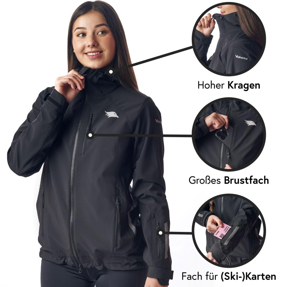 Valkental Damenjacke Softshell 4XL schwarz