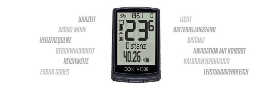 Sigma EOX VIEW 1300 E-Bike-Computer Schwarz - Kabelloses Display mit Komoot-Navigation