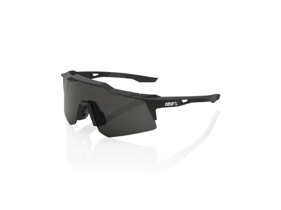 100% Speedcraft XS - Smoke Lens unis Soft Tact Black - kompakte Performance-Sportbrille