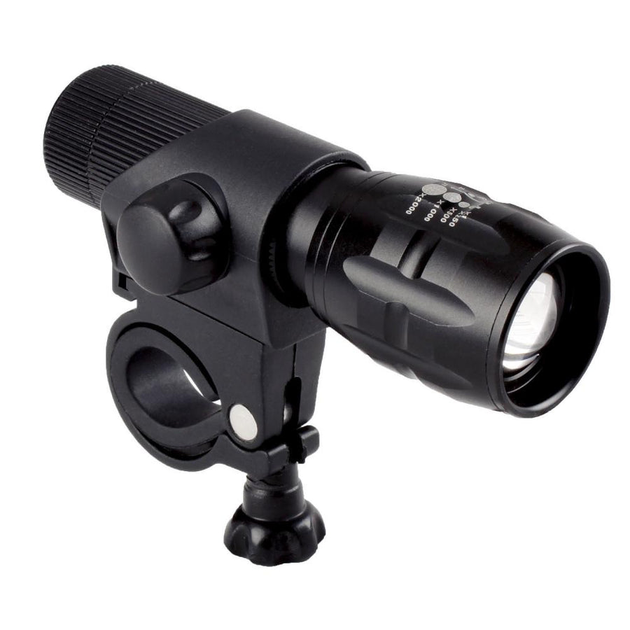 M-Wave Apollon A 1.3 LED Fahrrad-Frontlicht mit Zoom, Clip-On Halterung und Batterien.