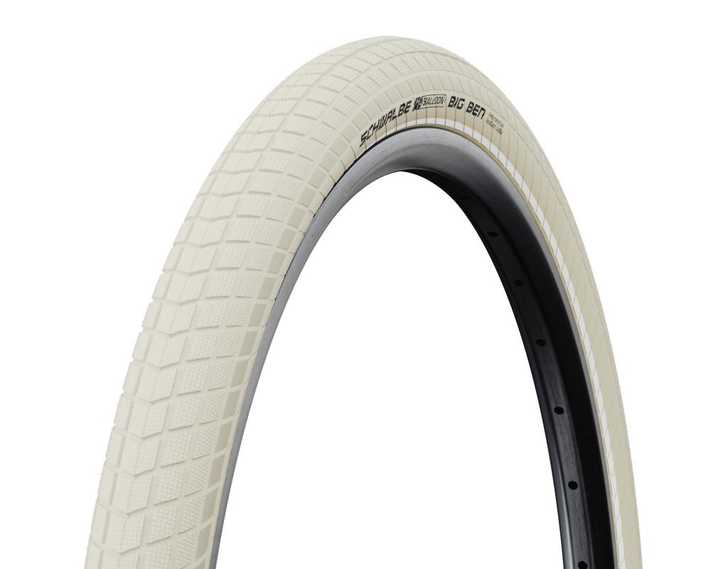 Schwalbe Little Big Ben 28x1.50 (40-622) Drahtreifen, cremefarben mit Reflexstreifen, K-Guard Pannenschutz, Active Line, Profil HS439, max. 6 Bar