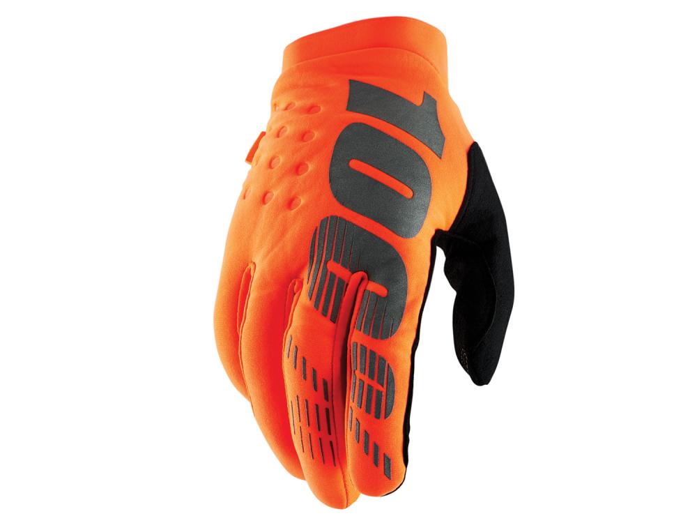 100% Brisker Cold Weather Glove S orange/black - warmer Bike-Handschuh mit direktem Grip