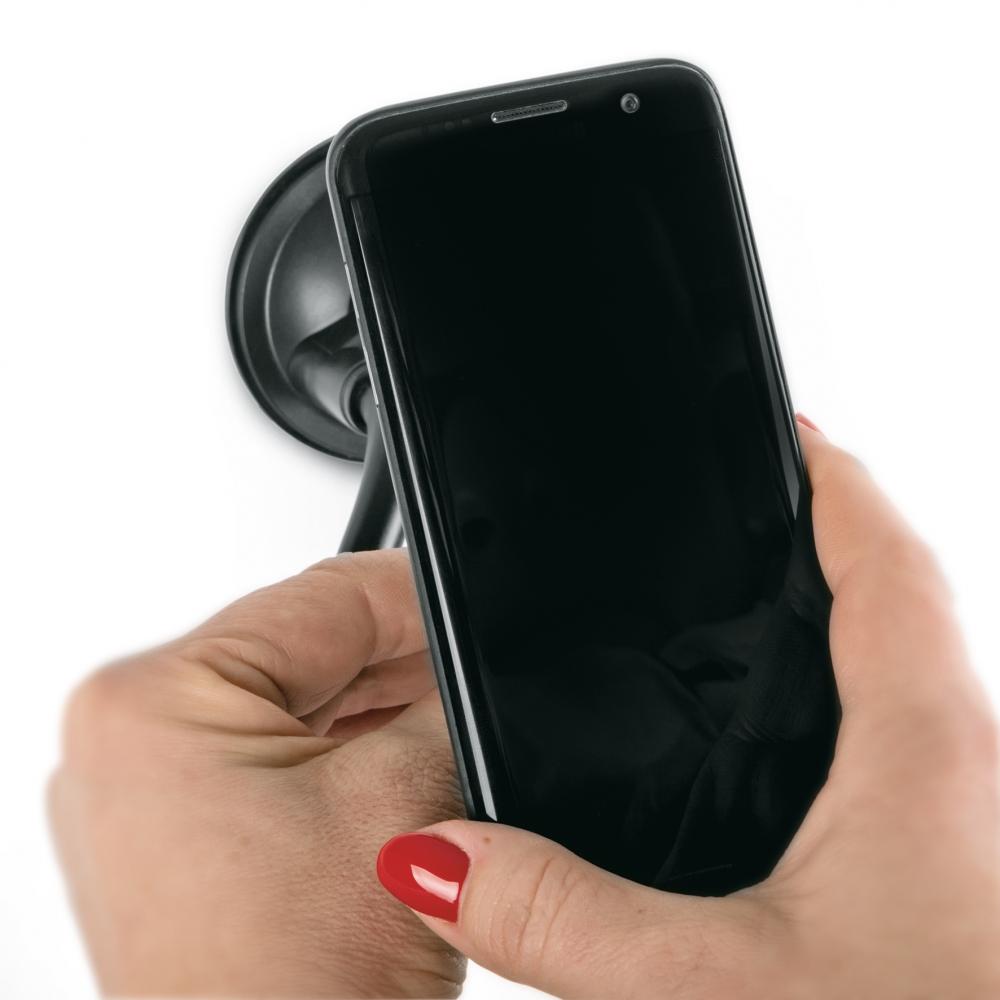 SKS COMPIT FLEXX Smartphone-Halterung  flexible Handyhalterung mit Flexarm und Saugnapf für alle glatten Oberflächen, ideal für Auto, Küche und Arbeitsplatz