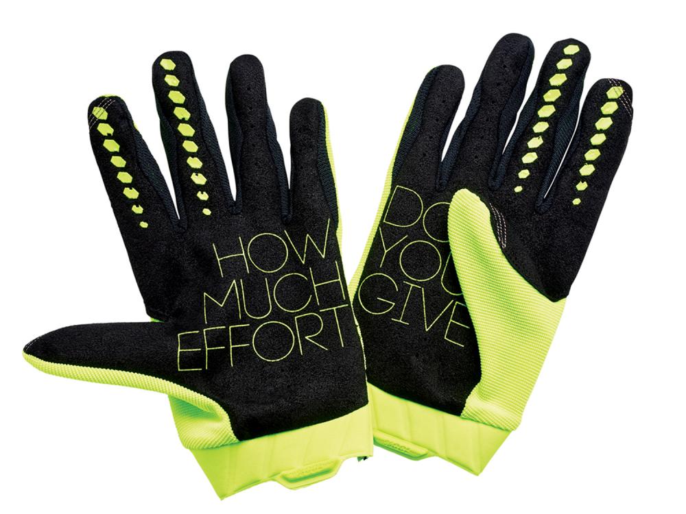 100% Geomatic Gloves M fluo yellow - vielseitiger MTB-Handschuh mit Top-Grip