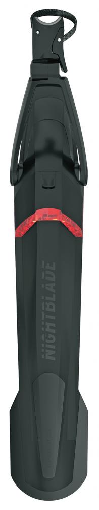 SKS Nightblade MTB-Schutzblech 26\"-27,5\" mit integriertem, USB-aufladbarem Rücklicht, StVZO-zugelassen, Quick-Release-Befestigung, optimaler Spritzschutz
