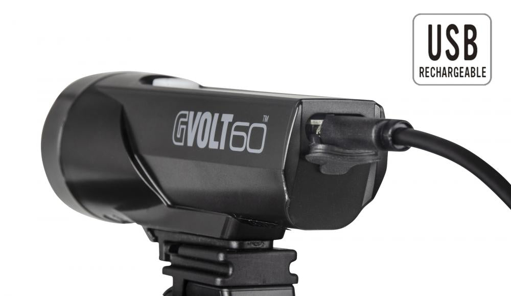 CATEYE Frontlicht GVolt 60 - HL-EL550GN 60 - starkes, USB-aufladbares Fahrradlicht