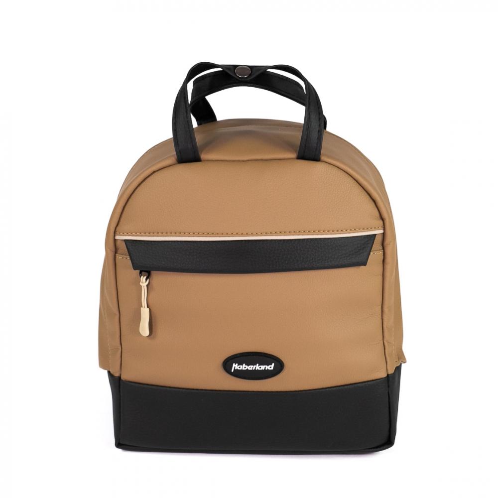 Haberland Rucksack-Lenkertasche Bella beige/schwarz für E-Bikes.