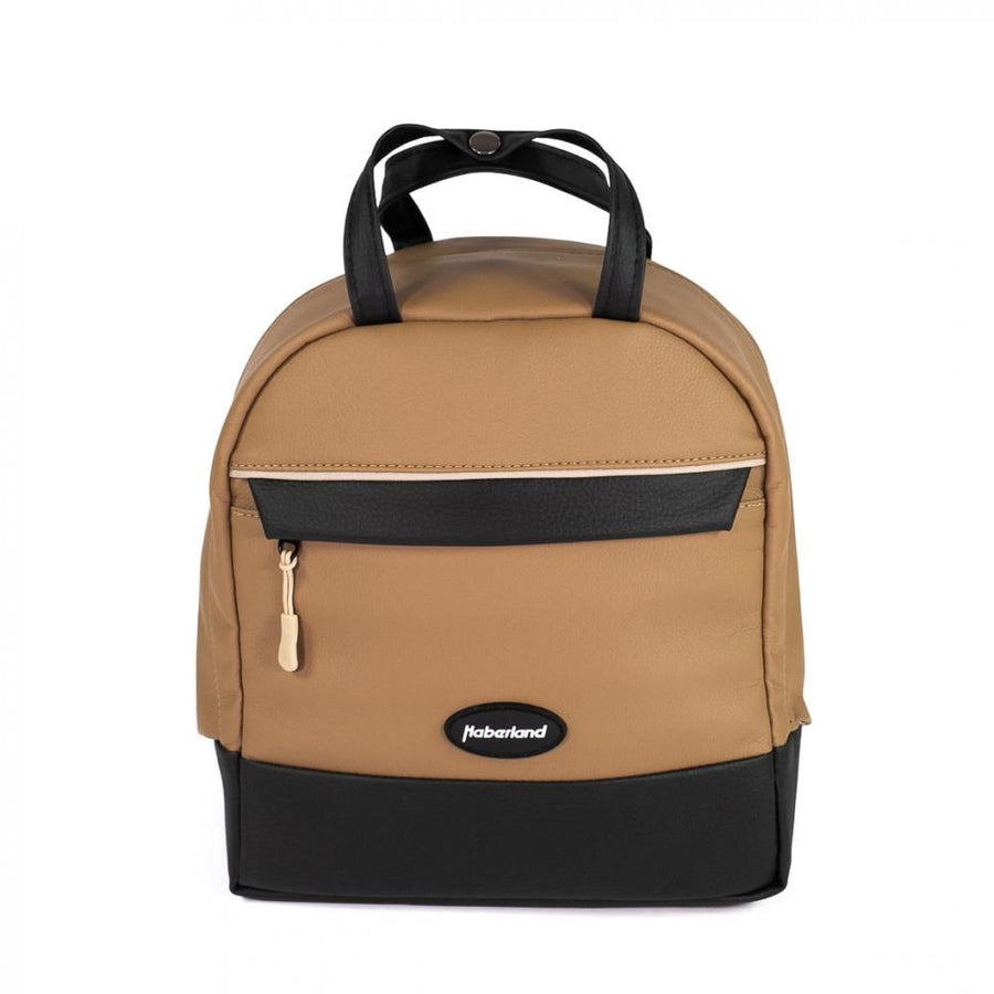 Haberland Rucksack-Lenkertasche Bella beige/schwarz für E-Bikes.